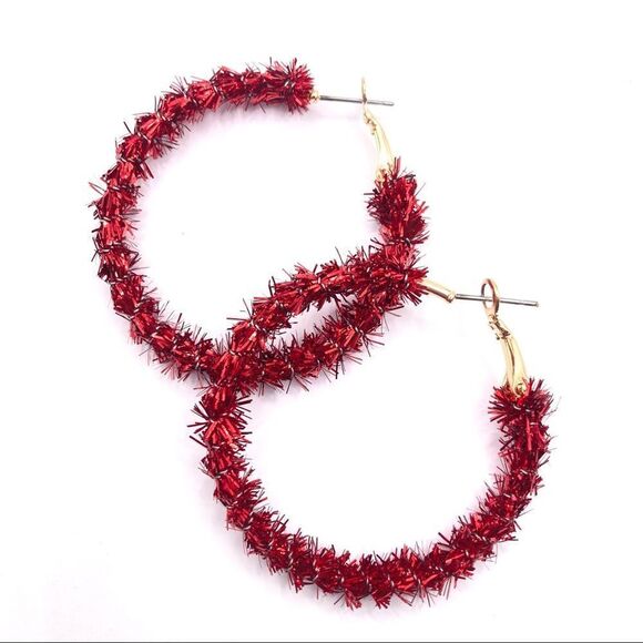 Set of 2 Christmas hoop dangle earrings - Picture 3 of 4